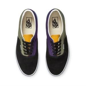 Black, Purple, Green and Yellow Low Top Sneakers